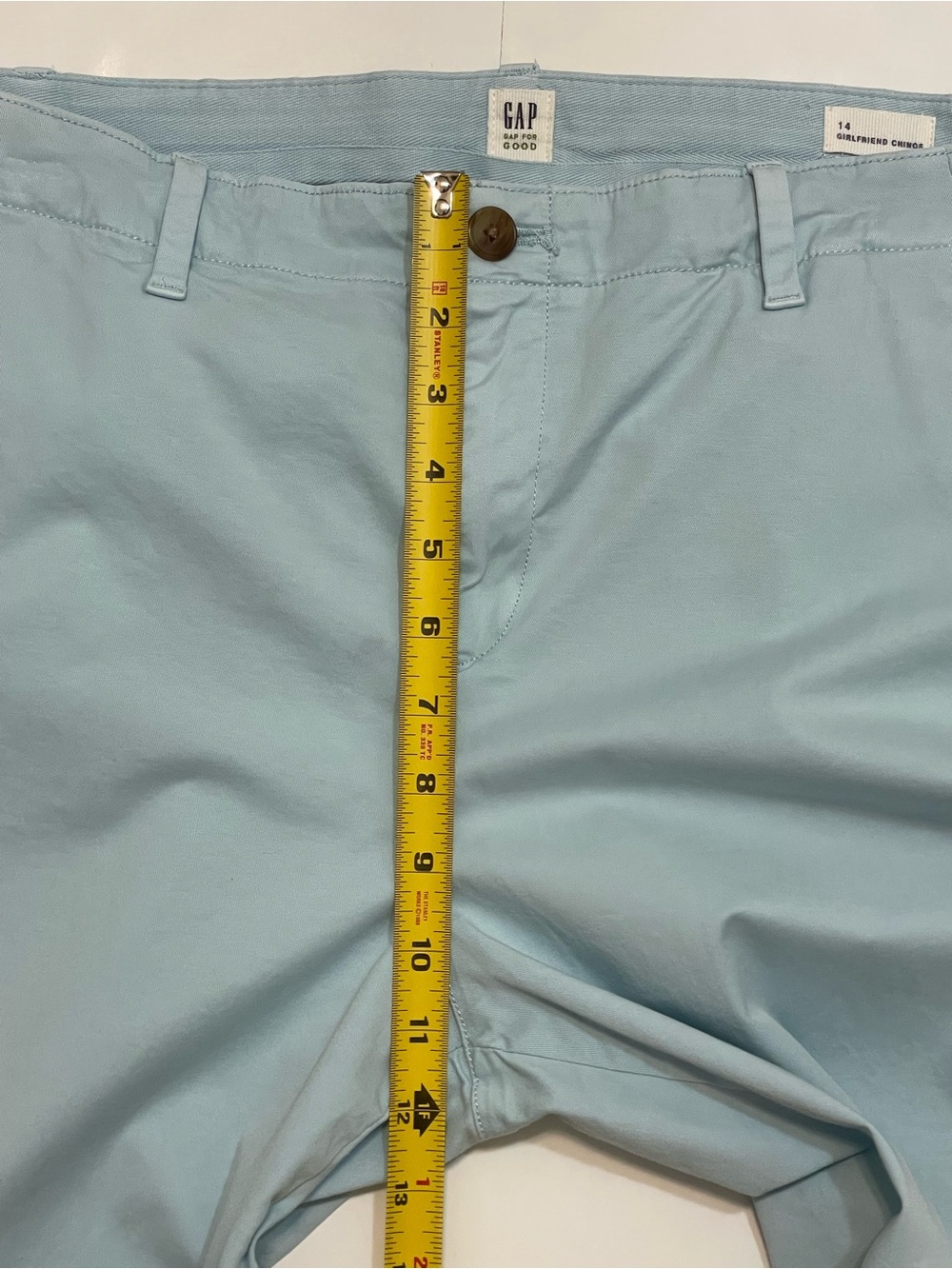 GAP Light Blue Girlfriend Chino Pants - Size 14 - Picture 8 of 13